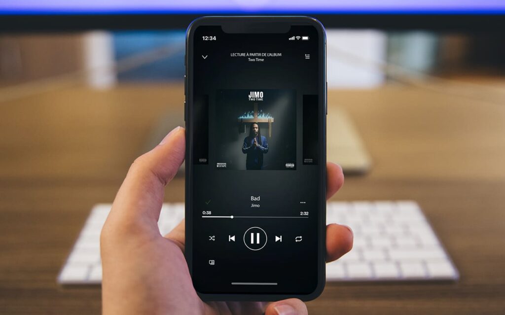 Aperçu de la cover Jimo “Two Time” sur Spotify, réalisée par PA Design, illustrant le rendu professionnel sur les plateformes de streaming.
