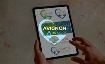 Avignon au cœur | 2025 | Identité visuelle et supports de communication pour Avignon au Cœur, association citoyenne et écologique.